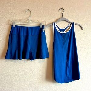 TAIL activewear tennis 13” skirt & racerback tank top size small royal teal NWT